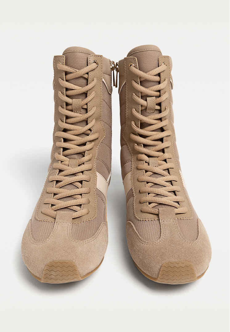 zapatillas botin piel