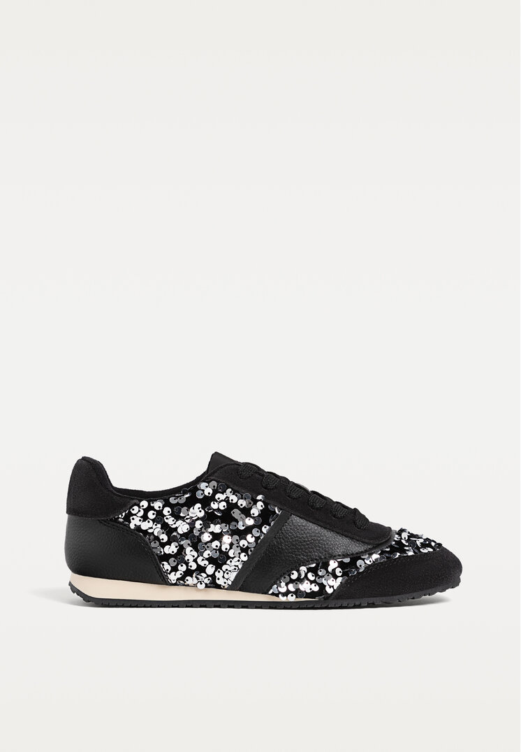 Stradivarius Pantofi Sport Cu Paiete Negru 41