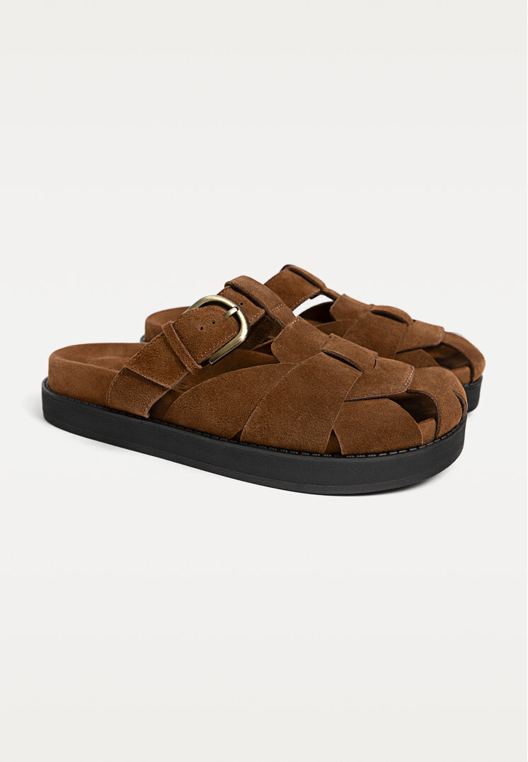 cangrejeras zueco piel