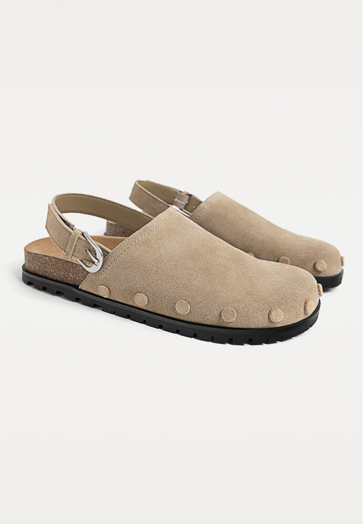 mules piel hebilla