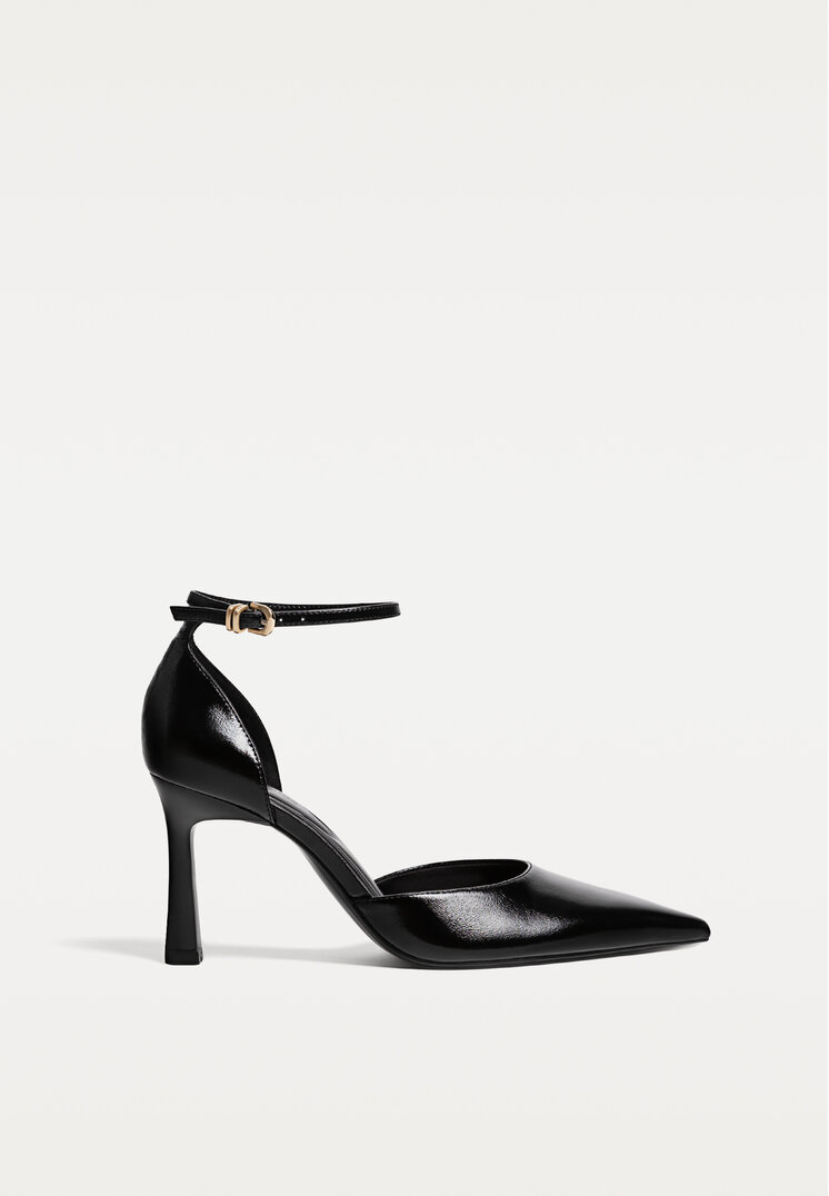 zapatos de tacon de piel