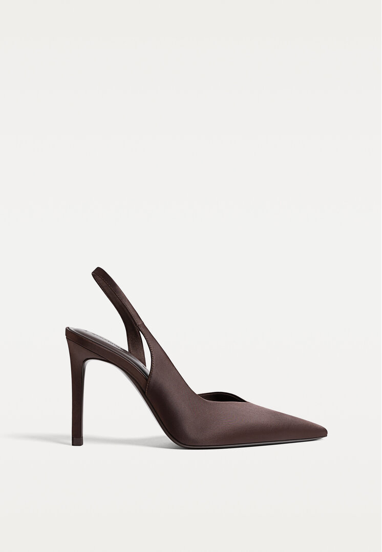 zapatos de tacon efecto satinado