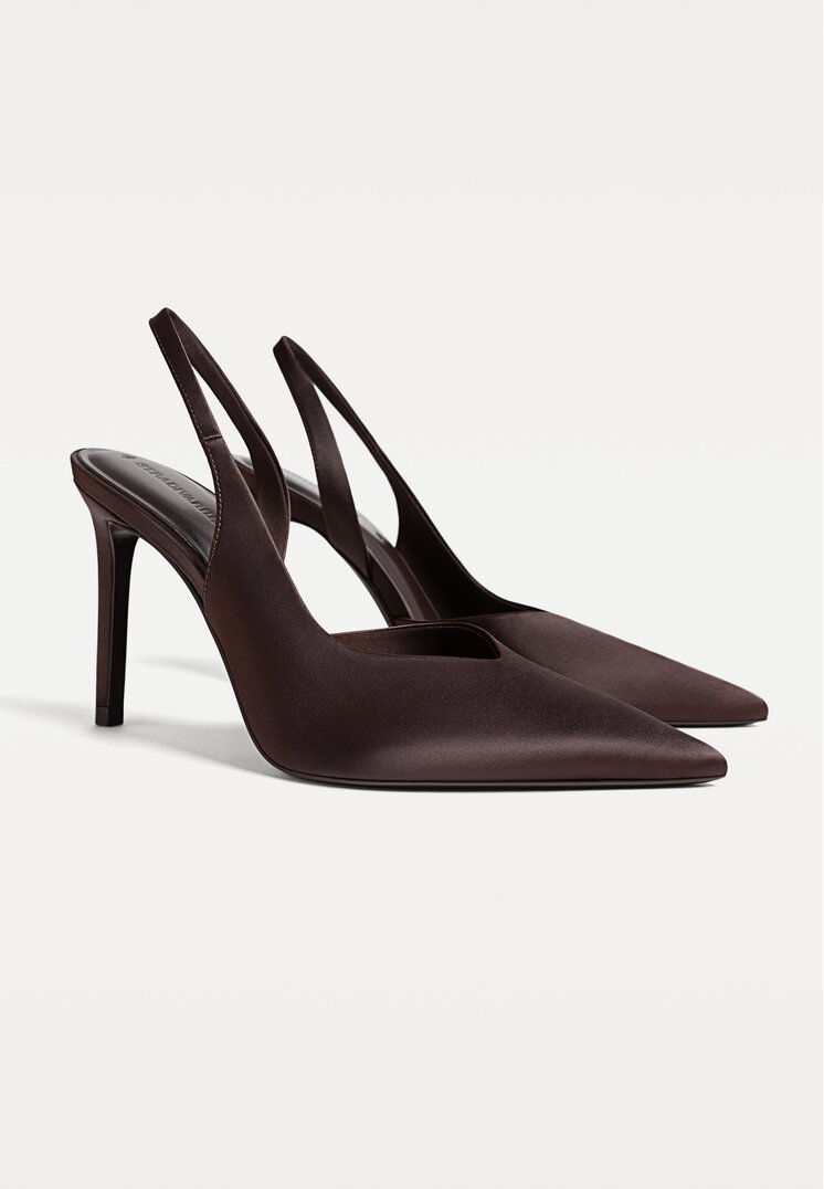 zapatos de tacon efecto satinado