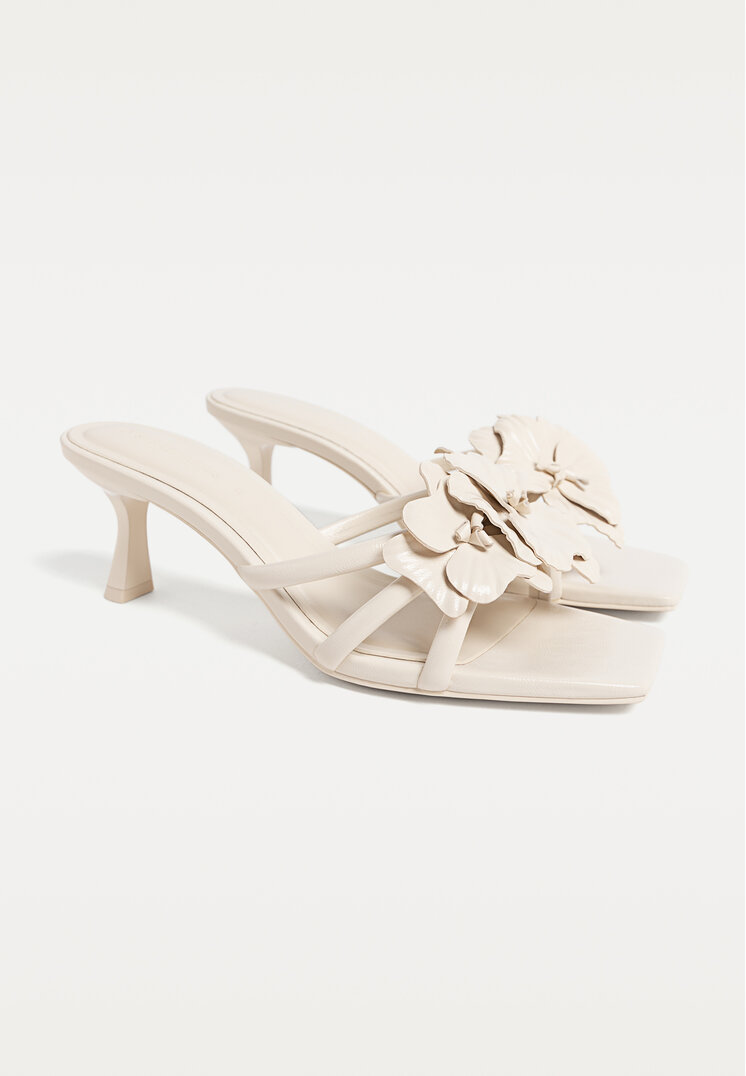 sandalias tacon flores