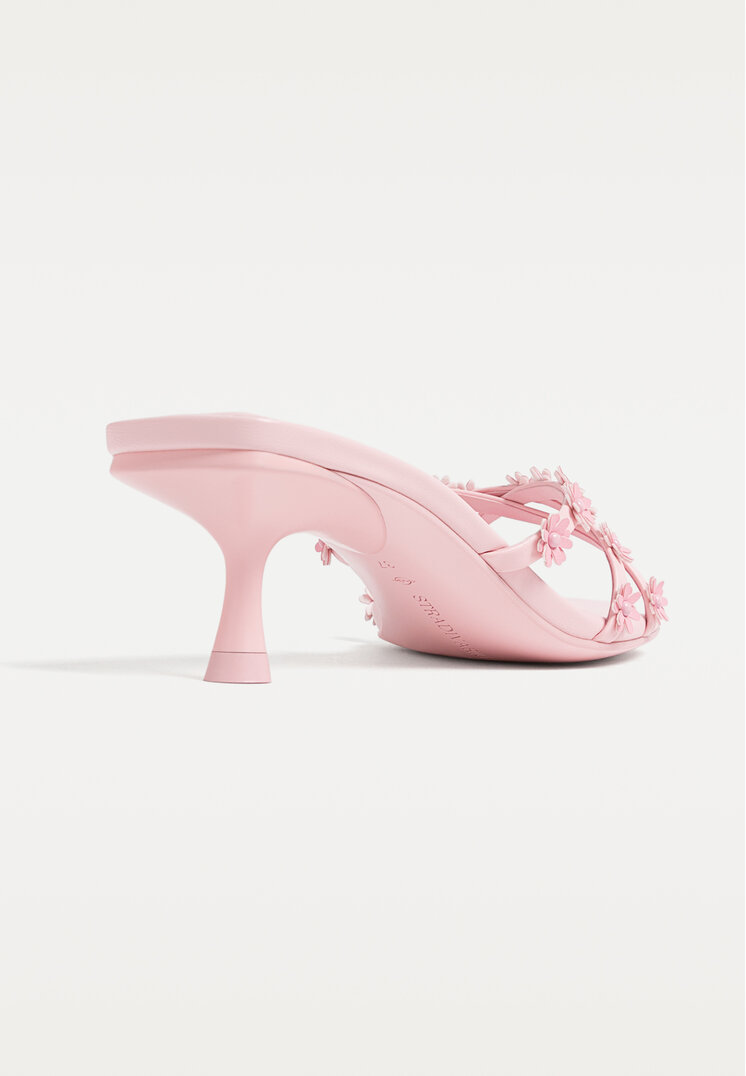 sandalias de tacon flores