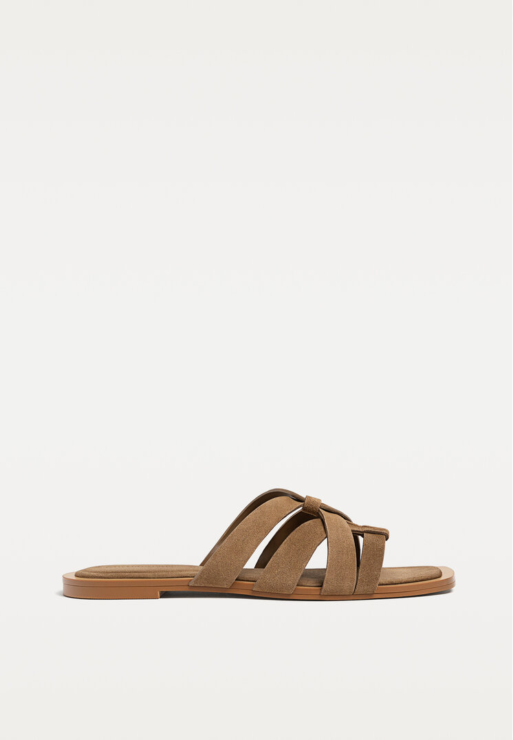 sandalias planas serraje