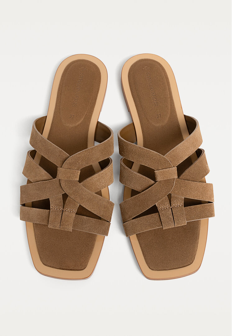 sandalias planas serraje
