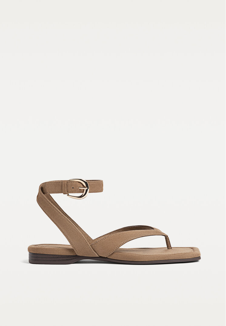 sandalias planas textura
