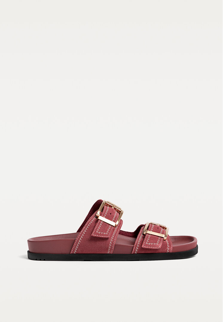 sandalias planas piel hebillas