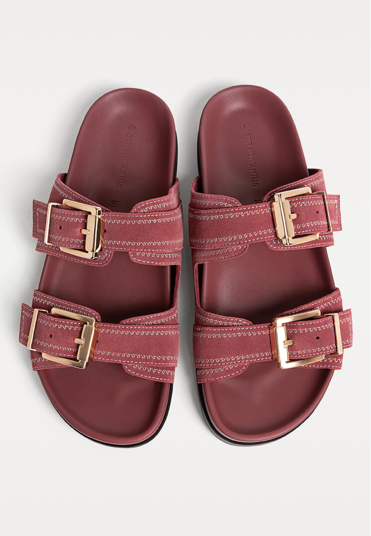 sandalias planas piel hebillas