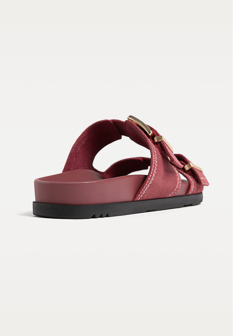 sandalias planas piel hebillas