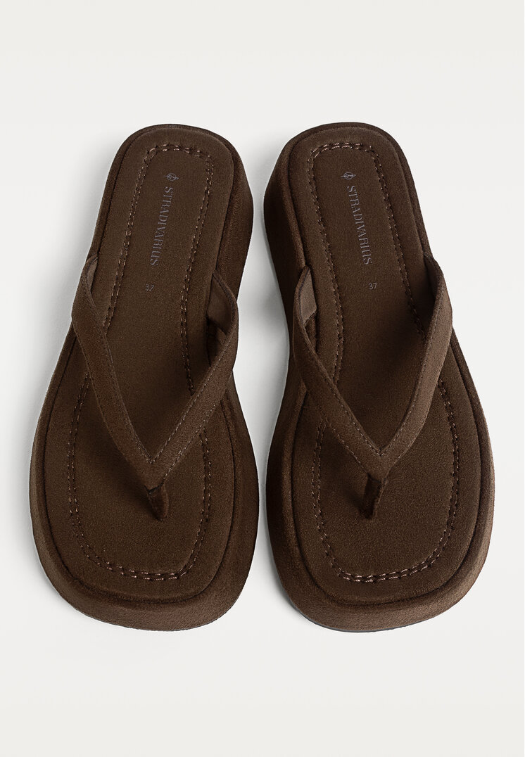 sandalias planas tejido