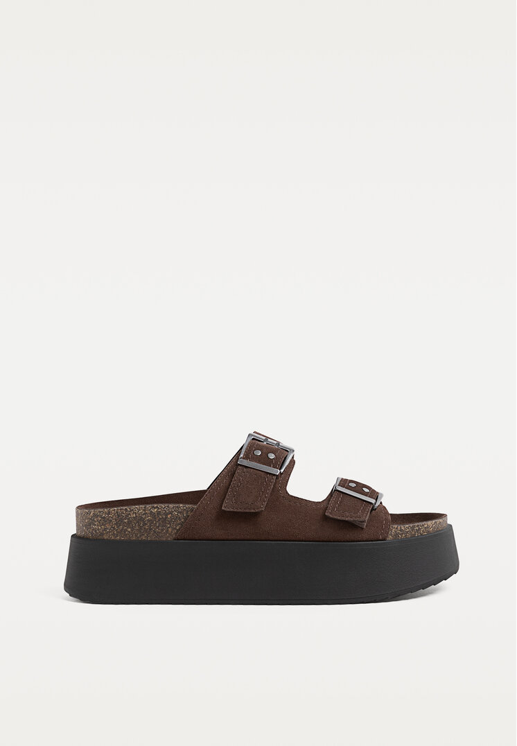 sandalias piel planas hebillas