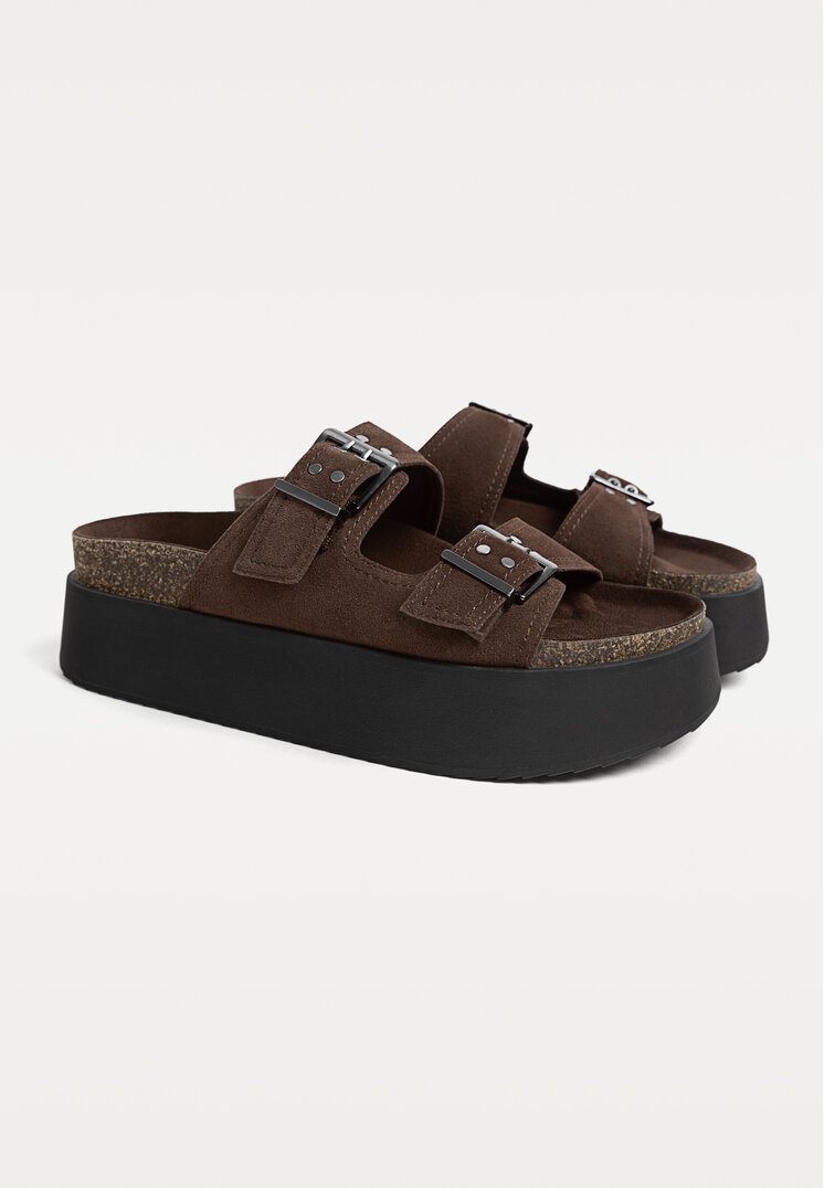 sandalias piel planas hebillas