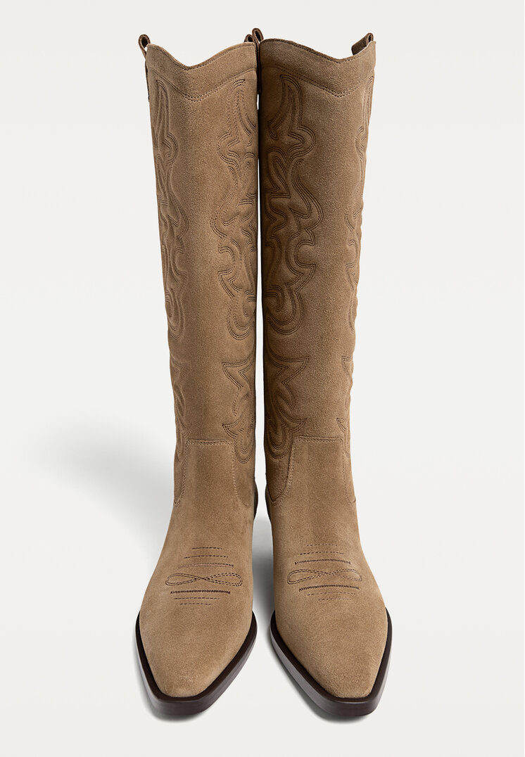 botas cowboy grabados serraje