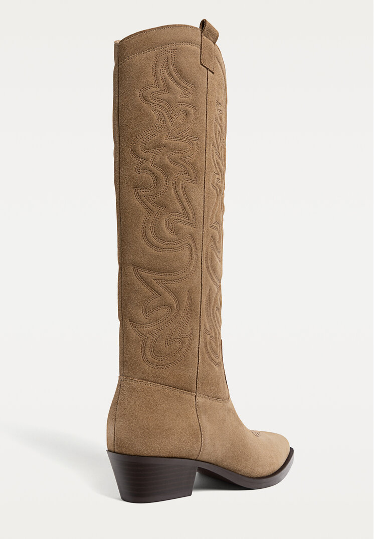 botas cowboy grabados serraje
