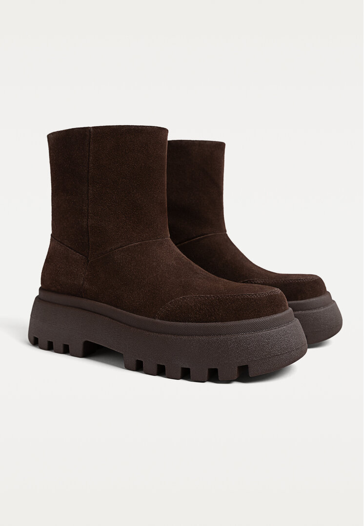 botines track piel