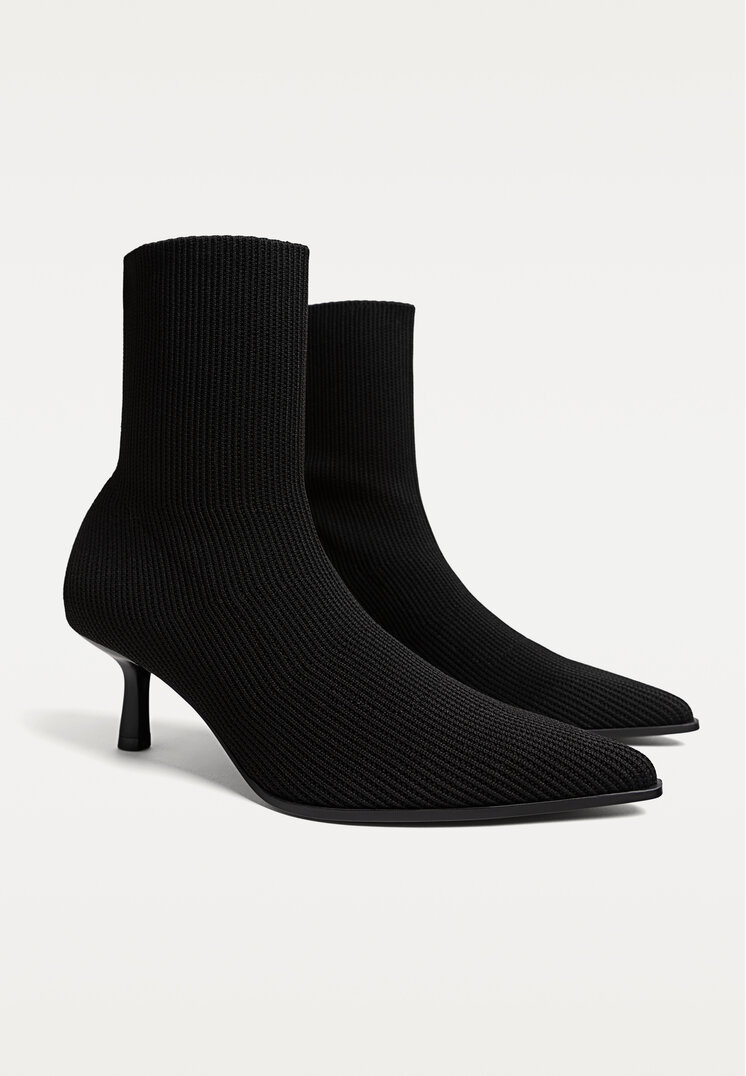 botines de tacon knit