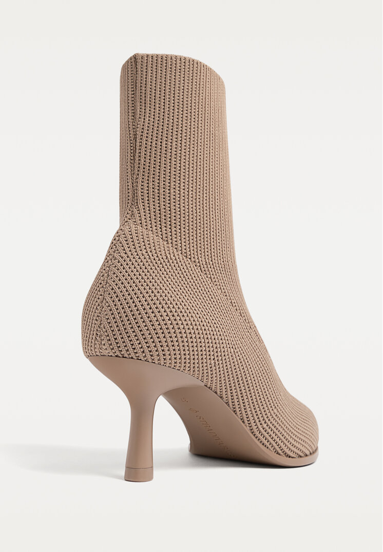 botines de tacon knit