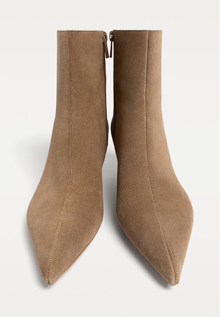 botines tacon fino serraje