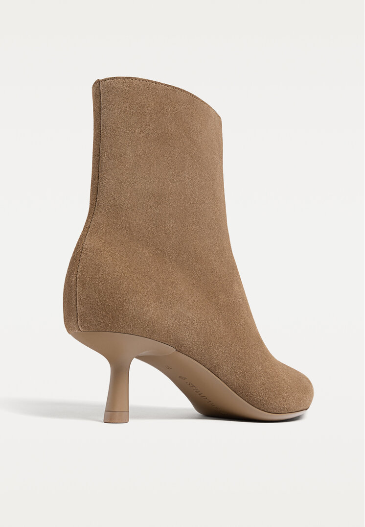 botines tacon fino serraje