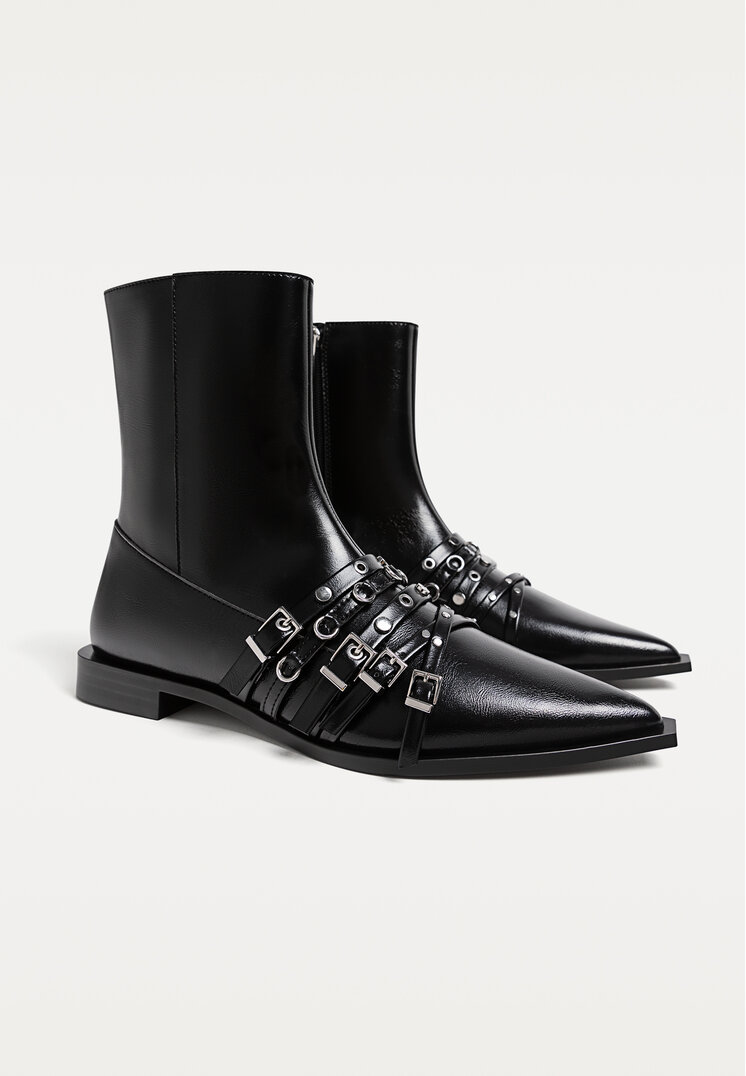 botines planos tiras