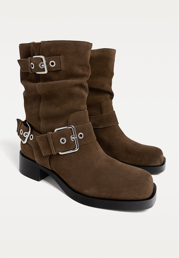 botines piel hebillas