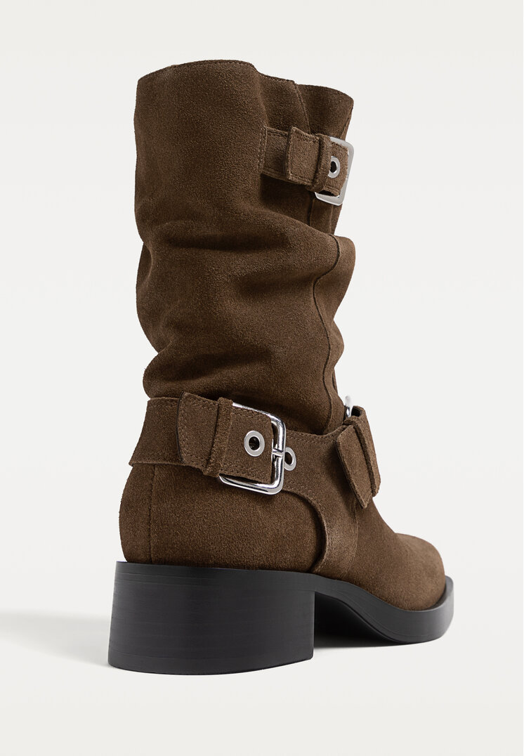 botines piel hebillas