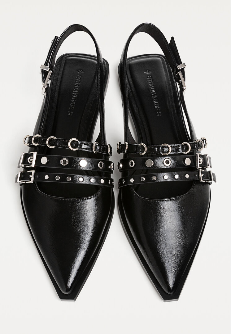 zapatos planos tiras hebillas