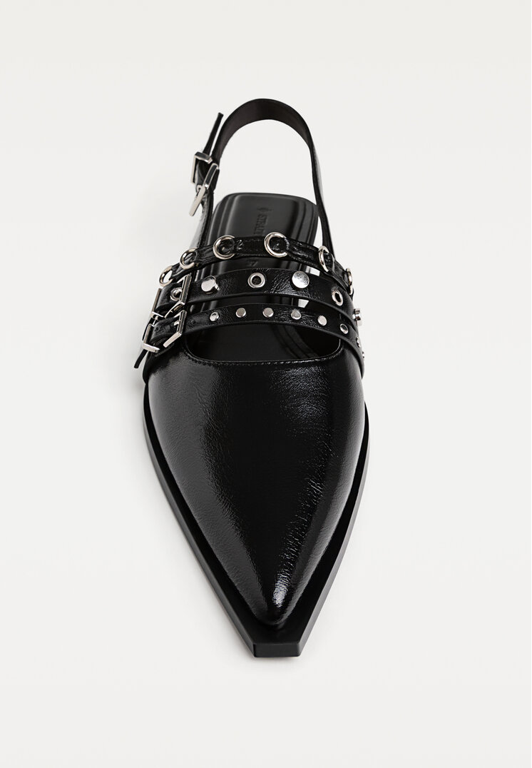 zapatos planos tiras hebillas