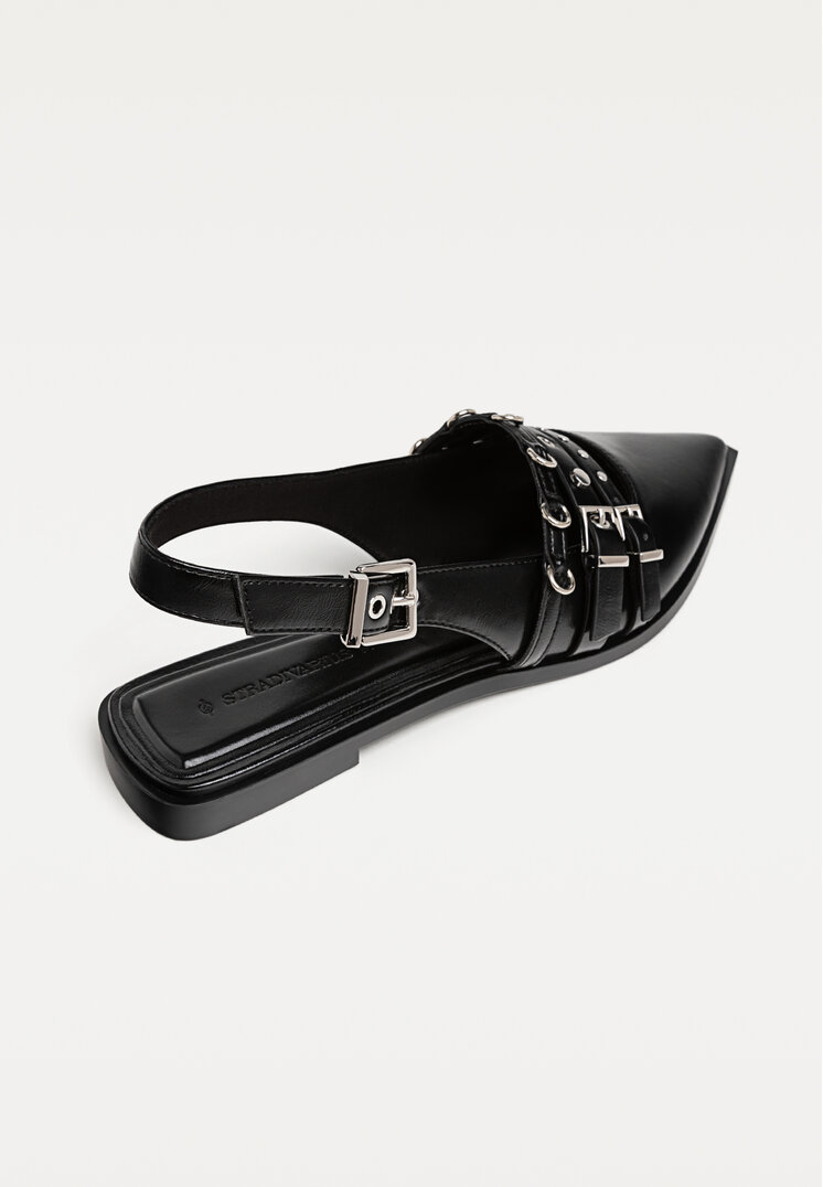 zapatos planos tiras hebillas