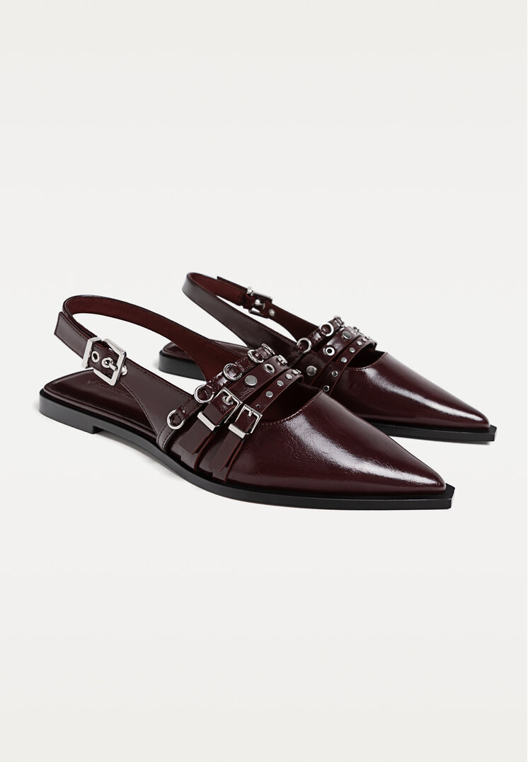 zapatos planos tiras hebillas