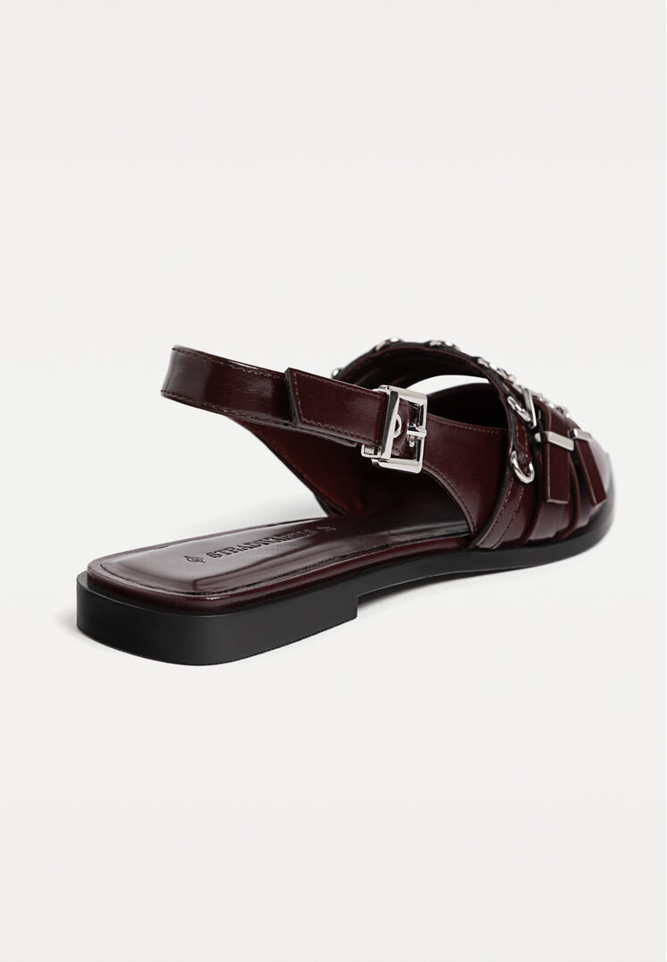 zapatos planos tiras hebillas