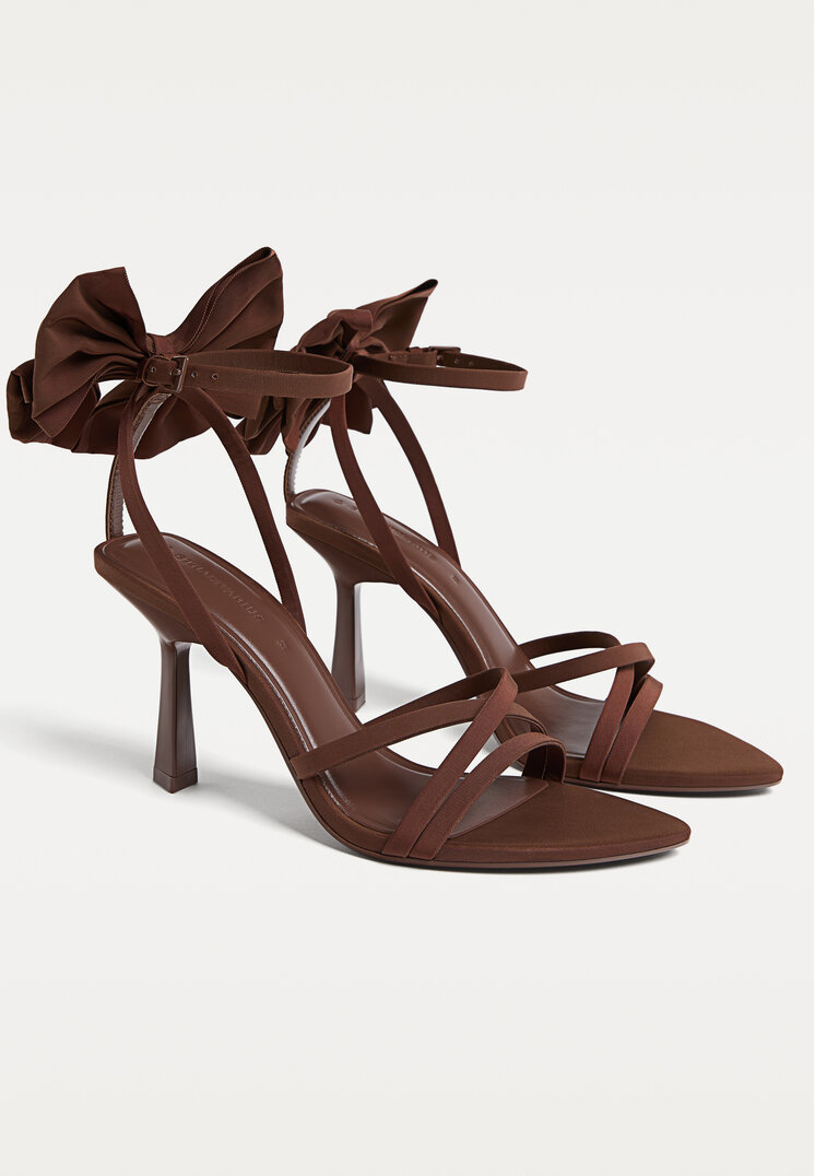 sandalias tacon lazo