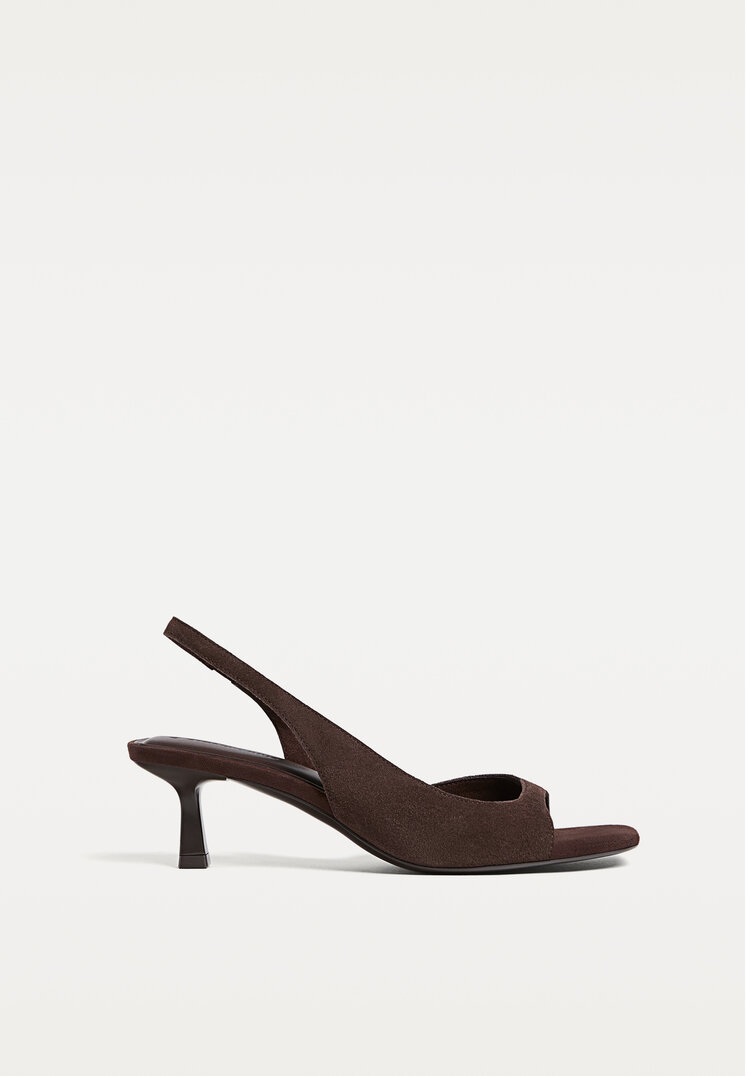 sandalias tacon piel
