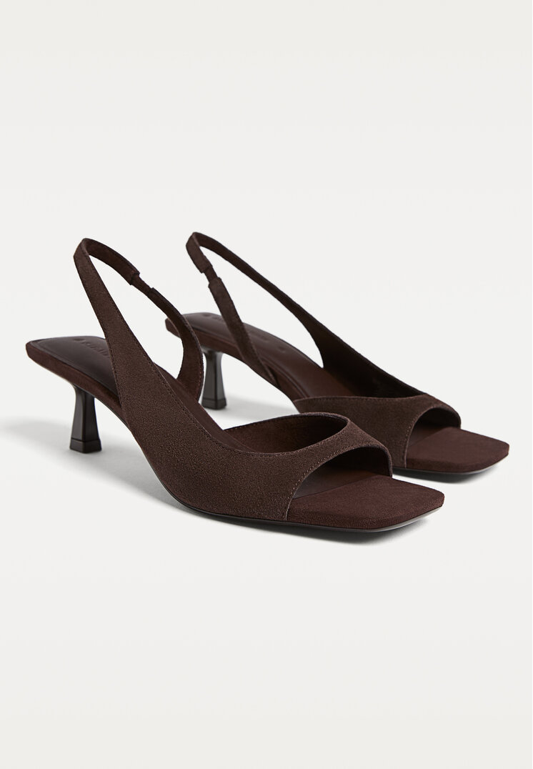 sandalias tacon piel