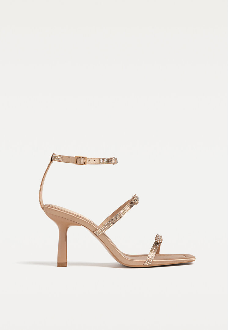 sandalias tacon brillos