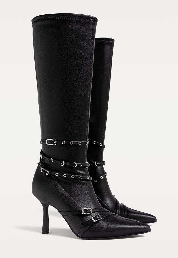 botas altas hebillas