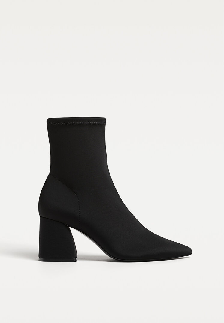 botines tacon tejido
