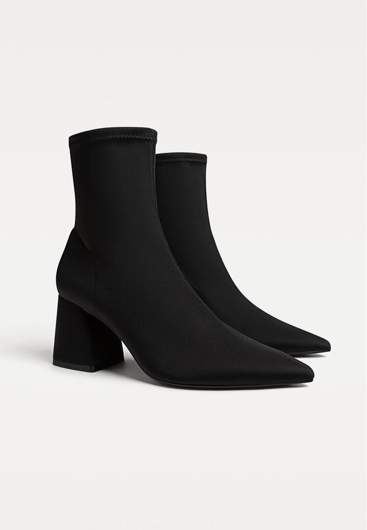 botines tacon tejido