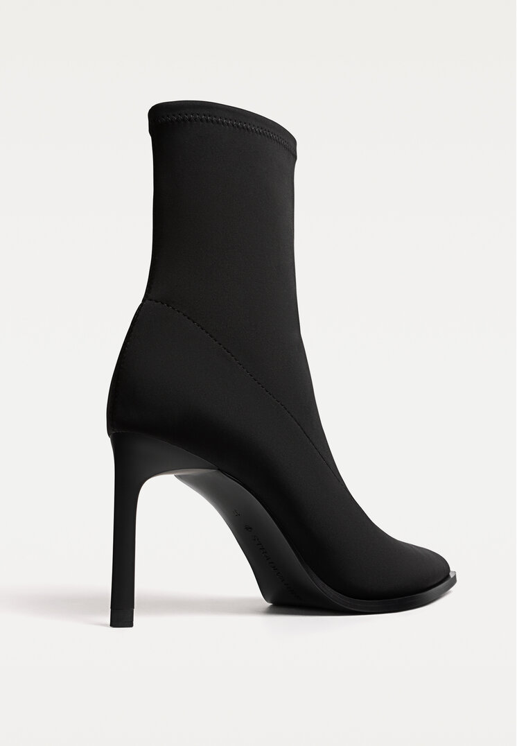 botines tacon fino tejido