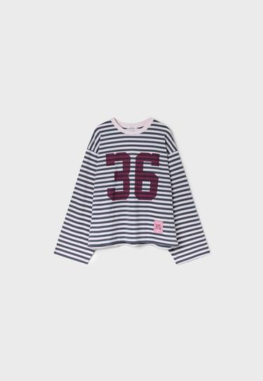 Striped long sleeve print T-shirt — Dark grey 7