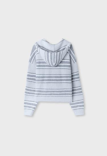 Hooded zip knit cardigan — Dark grey 9