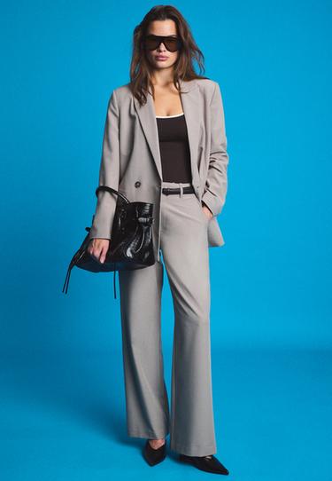 Flowing straight smart trousers with belt — Brown 2
