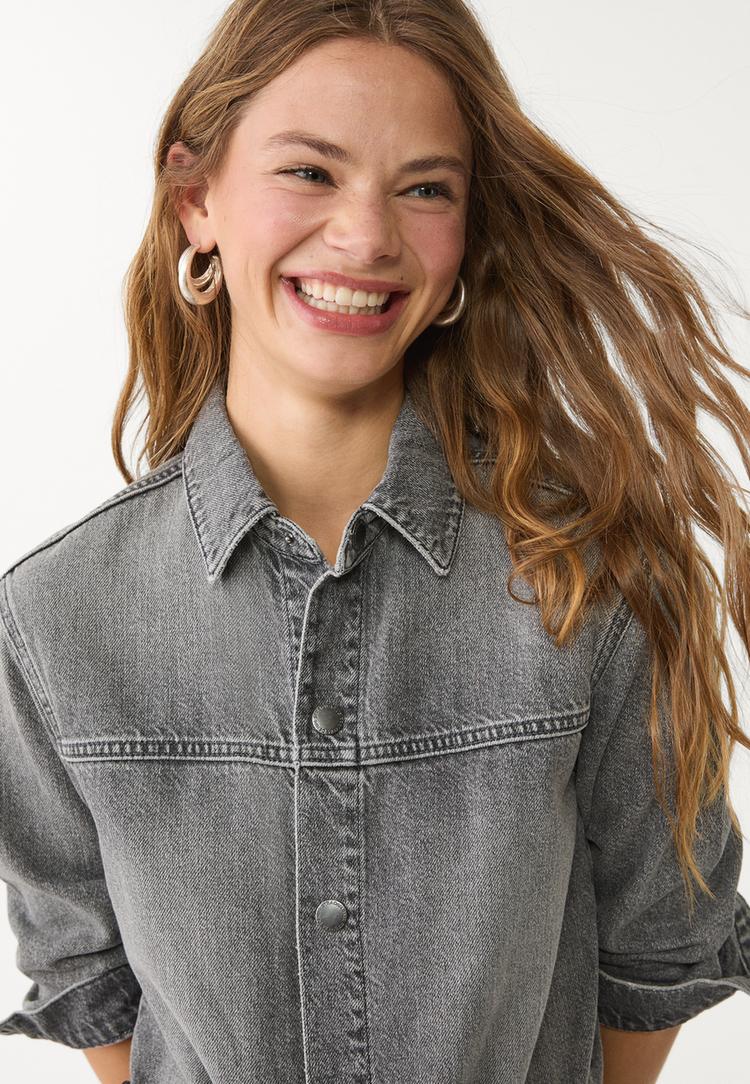 mono denim largo