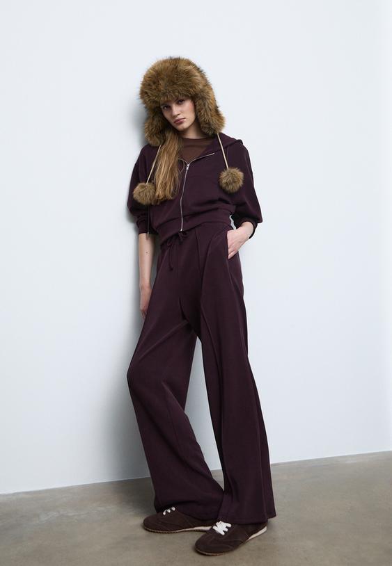 pantalon jogger wide leg nervio tacto suave