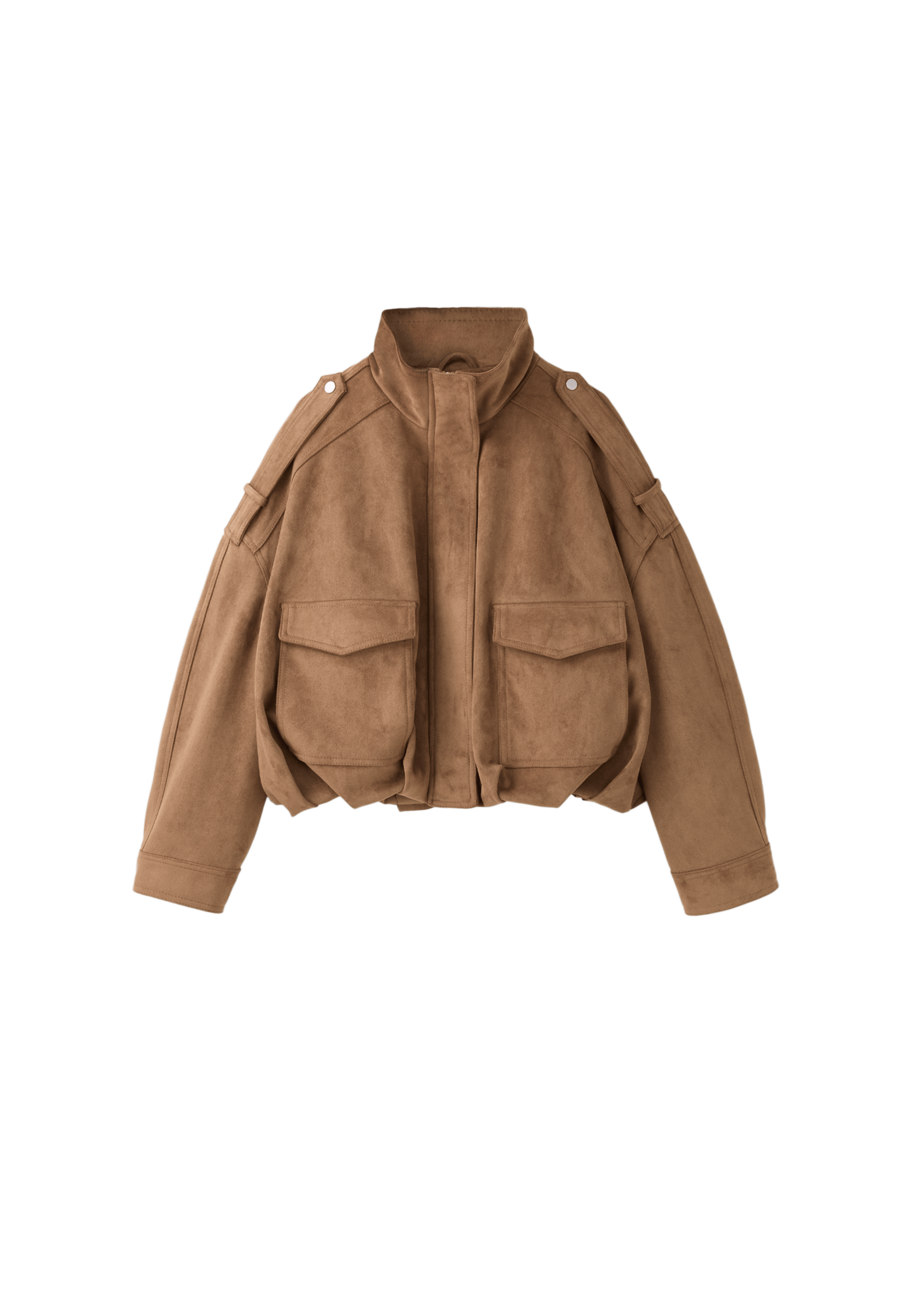 Oversize faux suede jacket — Stone