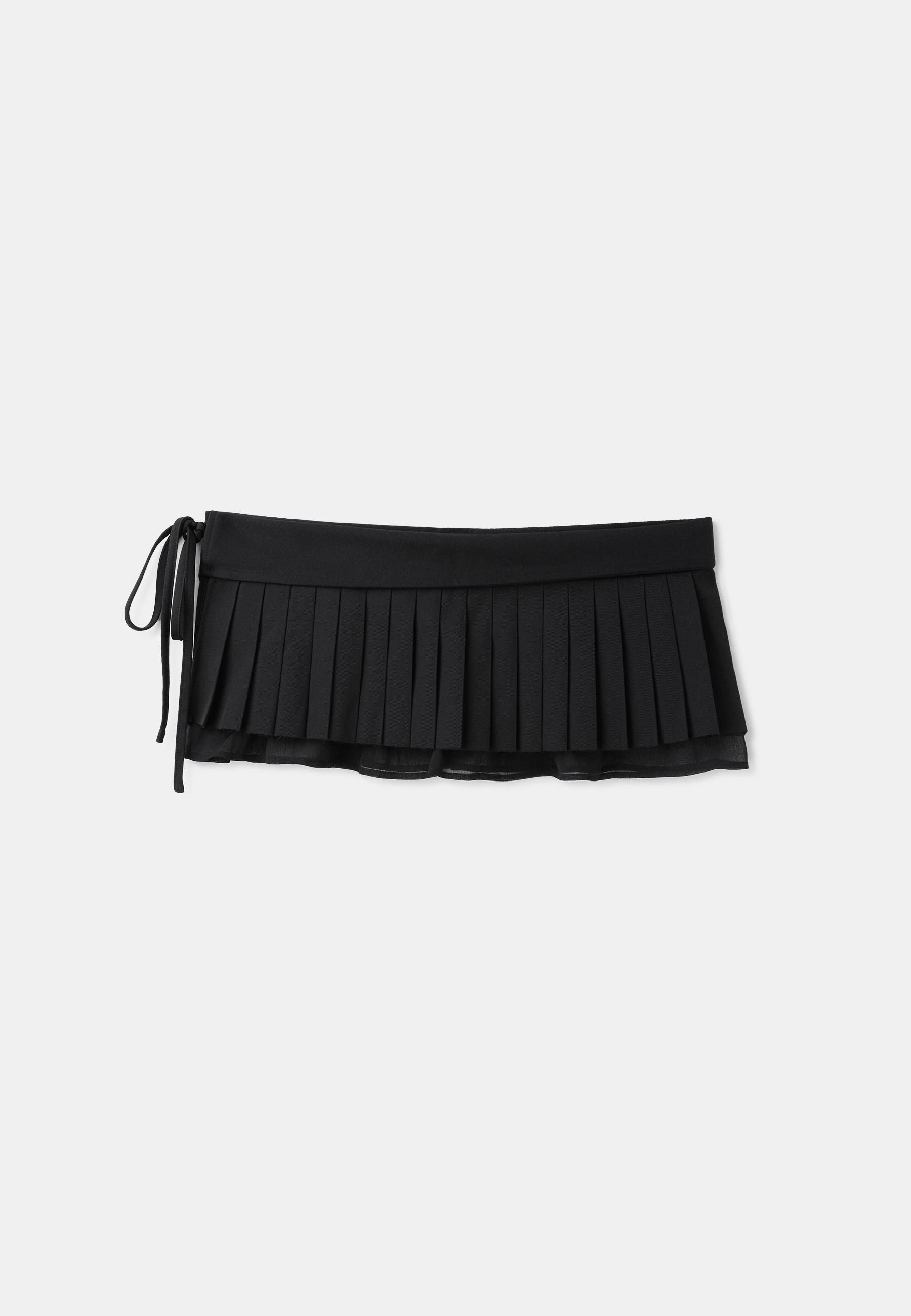 Pleated skirt belt — Black