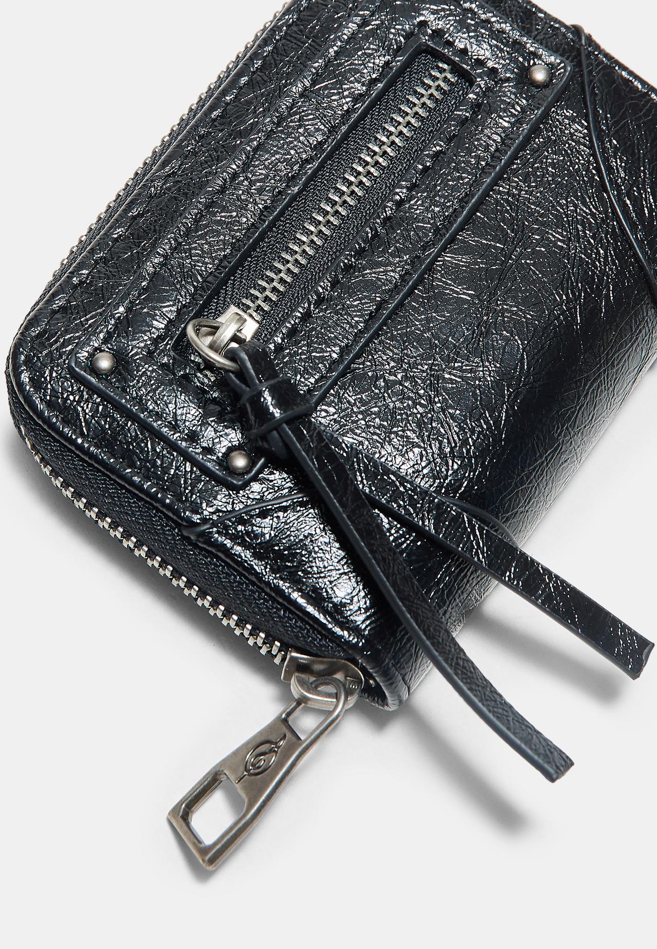 Card holder purse with zip pocket — Black