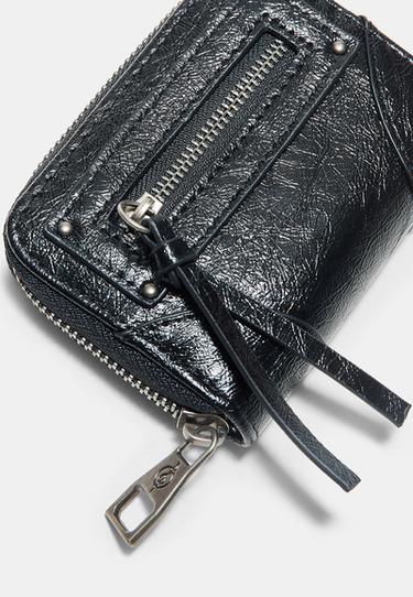 Card holder purse with zip pocket — Black 5